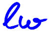 Literaturwelt Logo: ein l und ein w in Schreibschrift